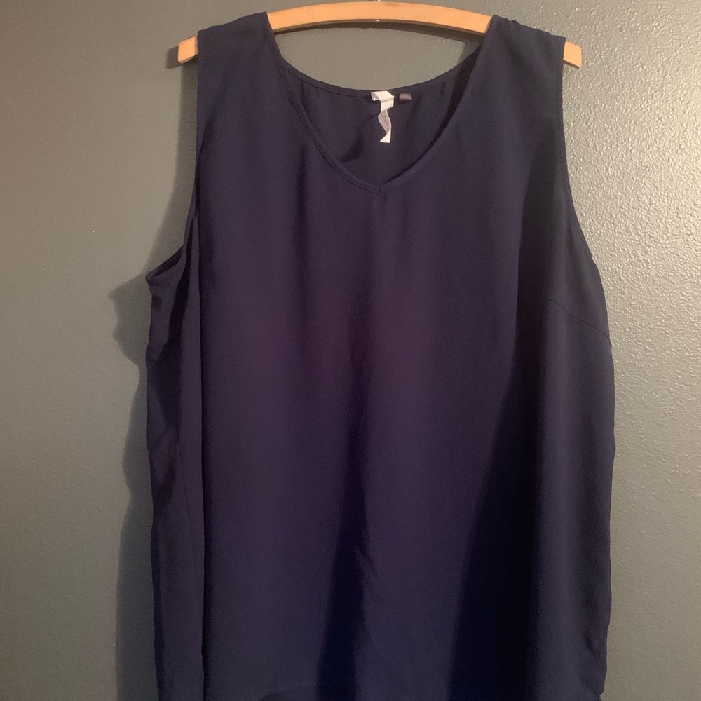 NY Collection Navy Tank Top 3X
